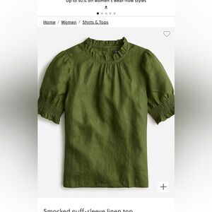 WHITE linen puff sleeve shirt